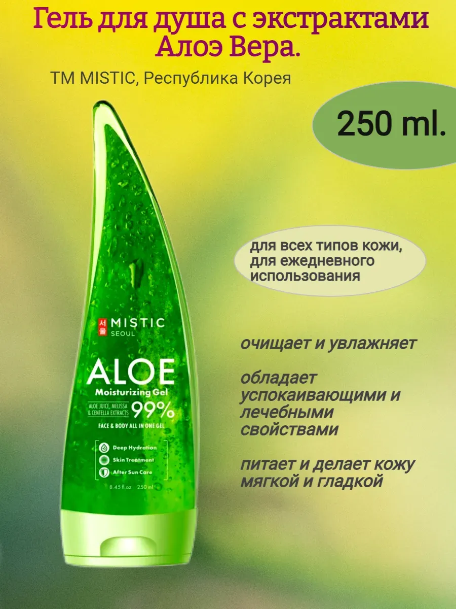 Гель для душа,с экстрактом Алоэ Вера,250мл
