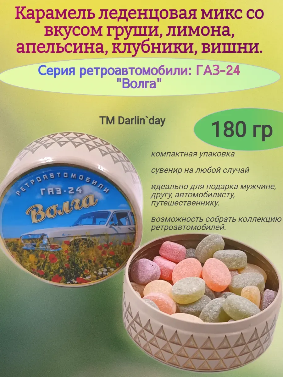 Карамель леденцовая, серия ретро, Волга-7,180гр