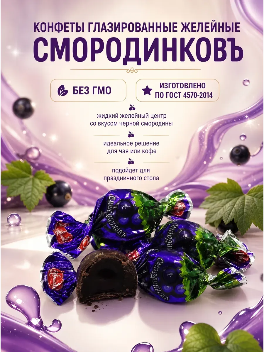 Конфеты желейные "Смородинковъ",250гр