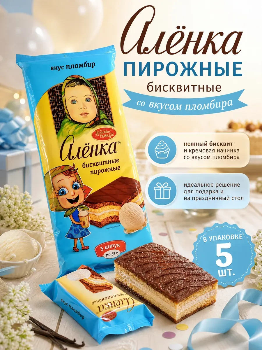 Пирожное бисквитное, вкус пломбира,175гр
